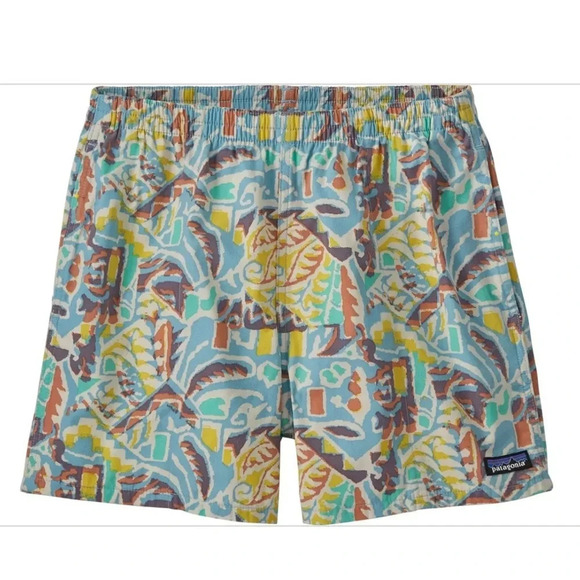 Patagonia Funhoggers 4" Shorts Thriving Planet Lago Blue Size XS NEW - Picture 1 of 4